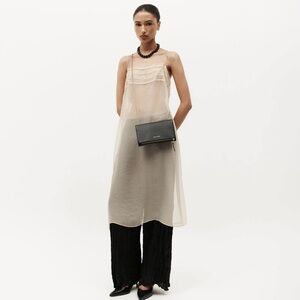 Tulle Sheer Midi Dress Cream